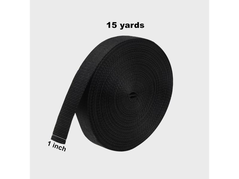 15yards Nylon Webbing Strap Black Heavy Duty Belting Strapping For Backpack Carousel 1