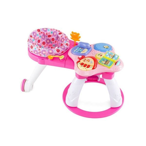 3 In 1 Baby Stationary Activity Center With Educational And Music Carousel 1