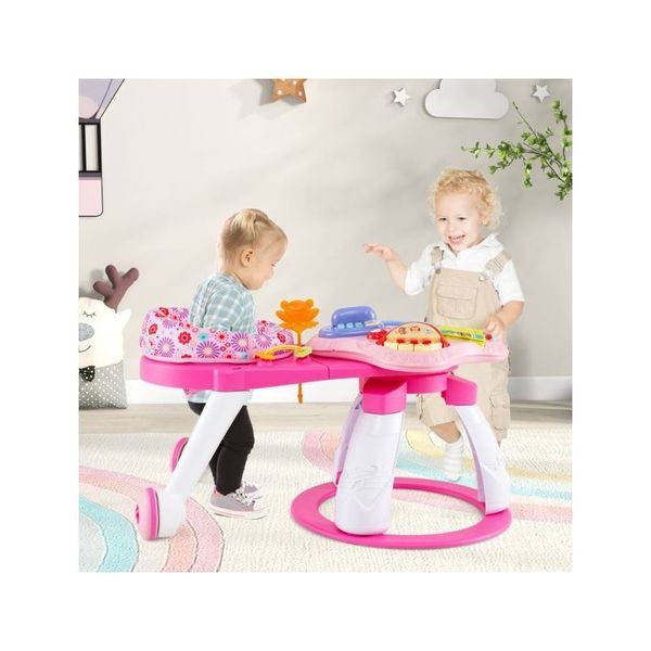 3 In 1 Baby Stationary Activity Center With Educational And Music Carousel 2