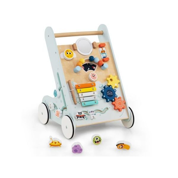 8 In 1 Wooden Baby Walker With Wheels Carousel 1