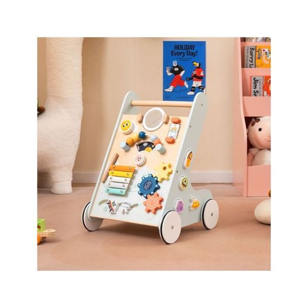 8 In 1 Wooden Baby Walker With Wheels Carousel 2