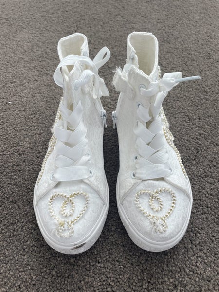 Lelli Kelly White Canvas Ribbon High Tops Carousel 1