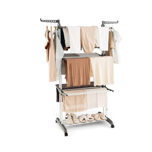 3 Tier Clothes Drying Rack With Rotatable Side Wings Carousel 2