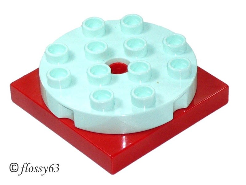®™DUPLO - Turntable Swivel 4 x 4 Red/Aqua Carousel 1