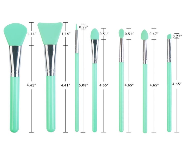 7 Pack Silicone Makeup Brush Applicator Kit for Cream or Liquid Face Care, Li Carousel 2