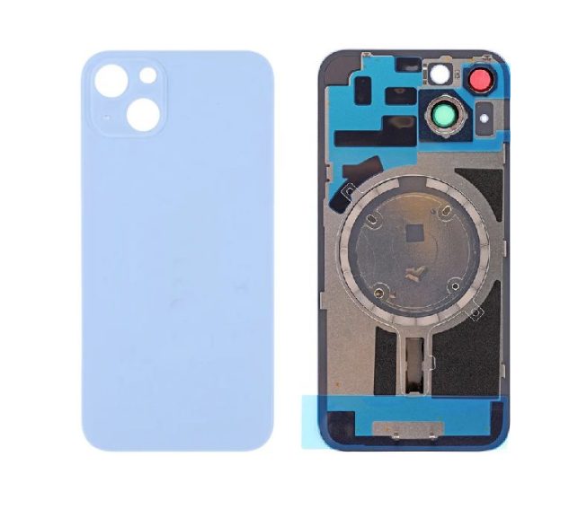 iPhone 14 Plus Back Door Glass Cover With Back Panel Frame White Light Blue Carousel 1