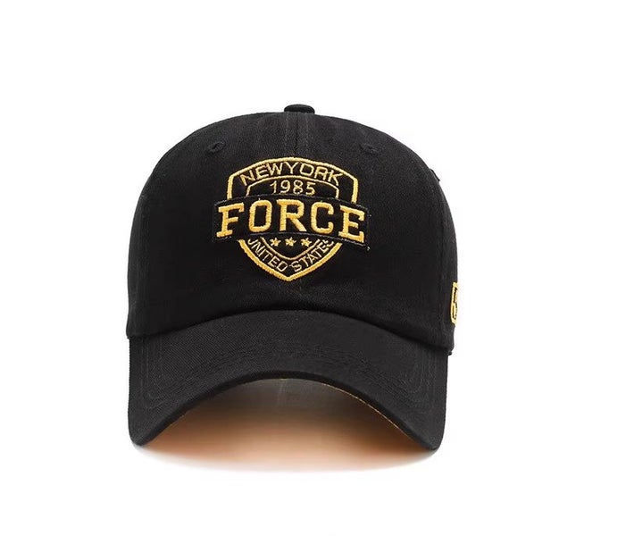 $1R: Hip Hop Style All-Match Duckbill Baseball Unisex Cap with GOLD FORCE USA629673619281951115