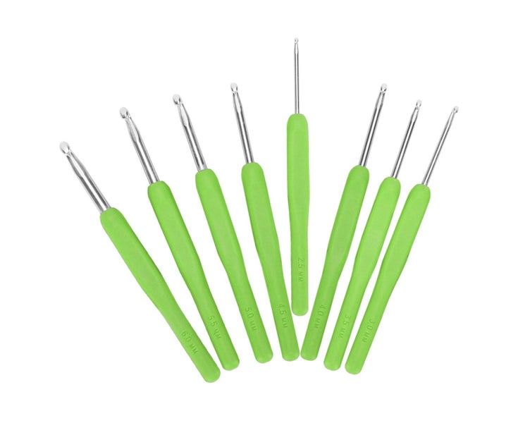 8Pcs Crochet Hooks Multiple Colors Sweater Needle Soft Handle Weaving Tools F Carousel 1