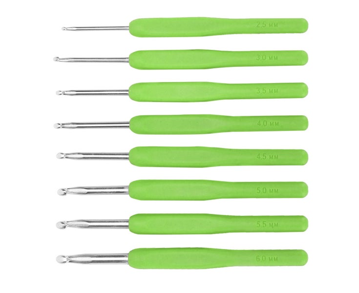 8Pcs Crochet Hooks Multiple Colors Sweater Needle Soft Handle Weaving Tools F Carousel 7