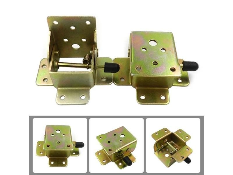 4PCS Folding Bracket Iron Folding Lock Extension Table Chair Bed Leg Foldable Carousel 1