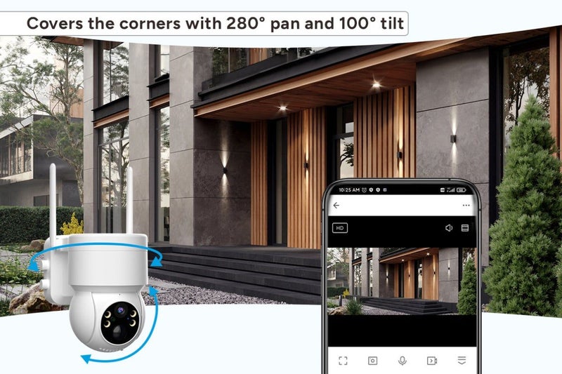Kogan SmarterHome™ 4MP Battery-Powered Outdoor PTZ Spotlight Smart Security Carousel 11