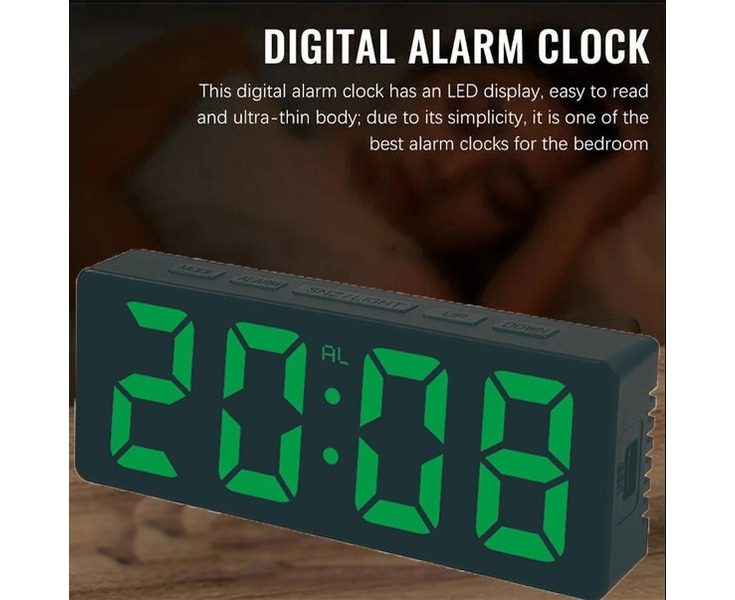 Alarm Clock LED Display Digital Display Alarm Date Time Temperature Display A Carousel 1