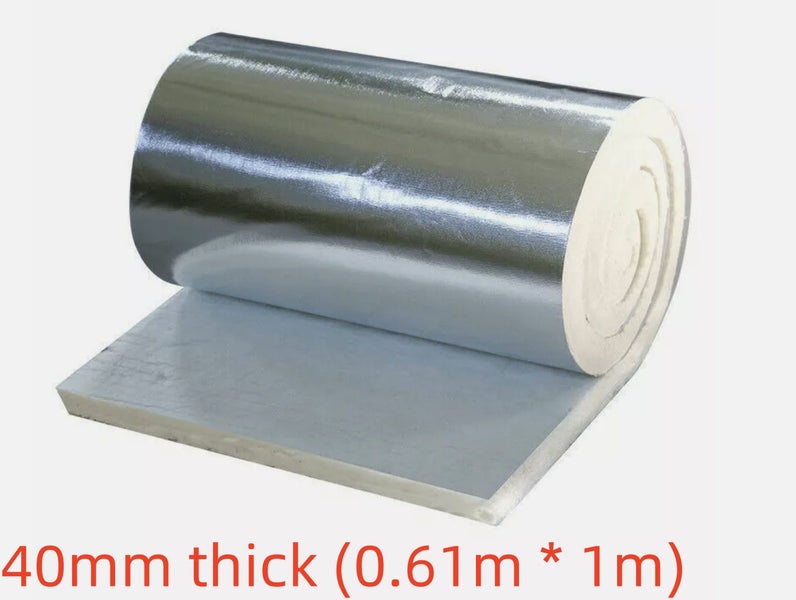 40mm Aluminum Foil Ceramic Fiber Blanket Fireproof Insulation Mat 1x0.61M Carousel 1