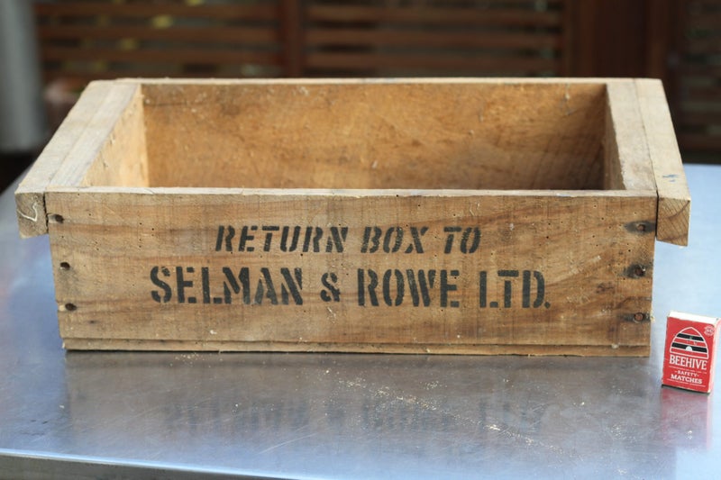 Old wooden crate ~ Return Box to Selman & Rowe Ltd Carousel 1