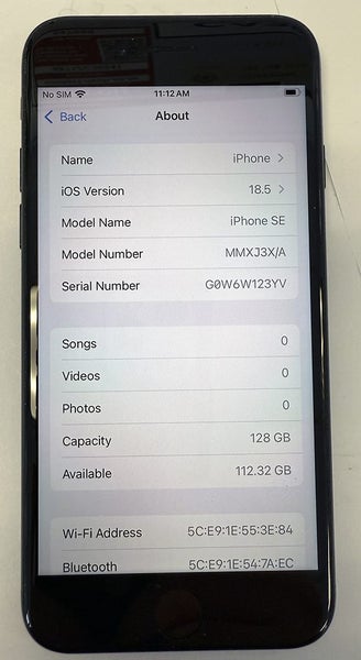 iPhone SE (3rd Gen) 128GB in Black62968314045569112