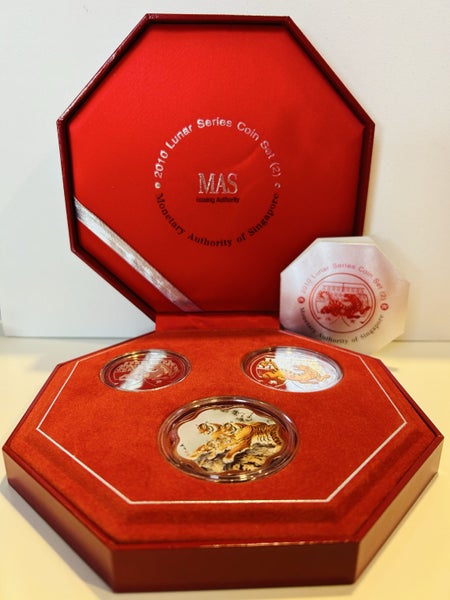 2010 Lunar Series Coin Set (2) Monetary Authority of Singapore Carousel 2