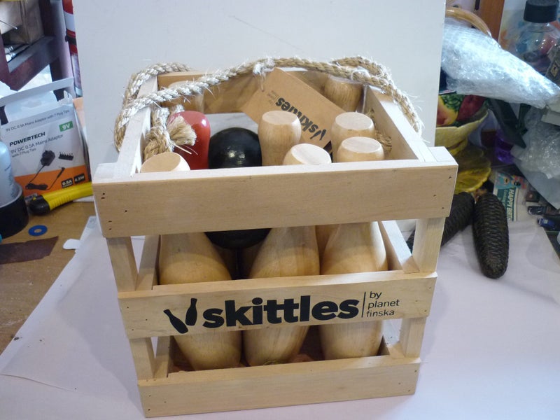 SKITTLES SET .TIMBER MADE & CRATE Carousel 1