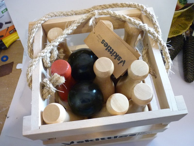 SKITTLES SET .TIMBER MADE & CRATE Carousel 2