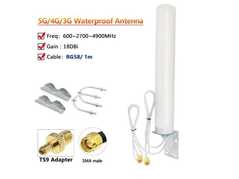 TS9 SMA N Male 5G 4G LTE 3G GSM IP67 Mimo Outdoor Waterproof Aerial 18dbi Omni Carousel 1