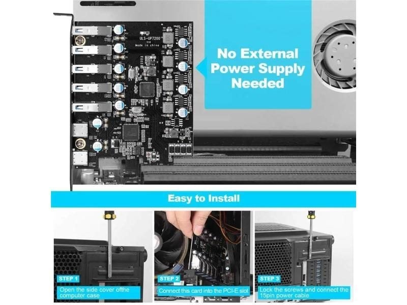 PCIe USB 3.0 Card Expansion For Desktop PC Host Carousel 1