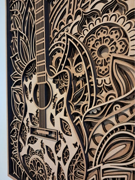 Mandala Guitar - 9 Layer, Laser Cut Wall Art62977650563841111