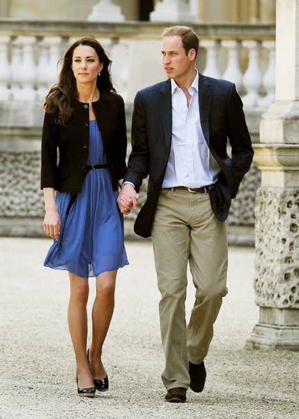 Kate Middleton Zara Medium Cornflower Blue Honey moon dress629907282901791125