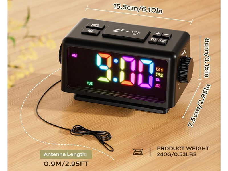 Digital Clock Dual Alarm Radio Carousel 14