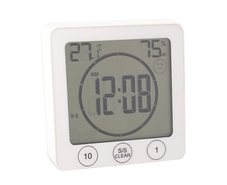 Bathroom Clock Multi-Function Electronic Thermometer And Hygrometer Timer Carousel 1