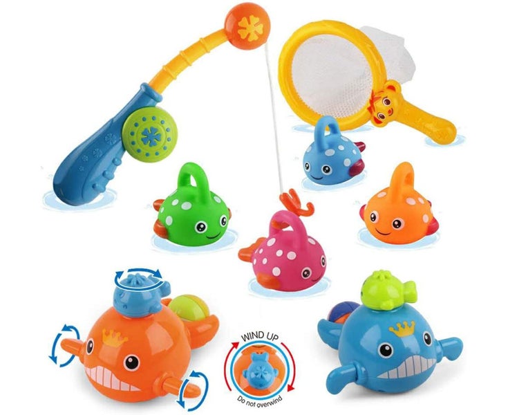 Bath Toys Mold Free Fishing Games Swimming Whales BPA Free Carousel 2