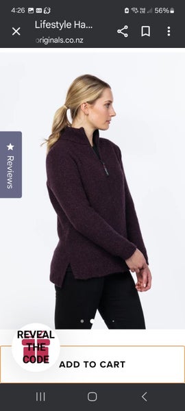 Mkm Original Womans 1/2 zip double layer possum fur lined jersey RRP $219 S62971969109379116