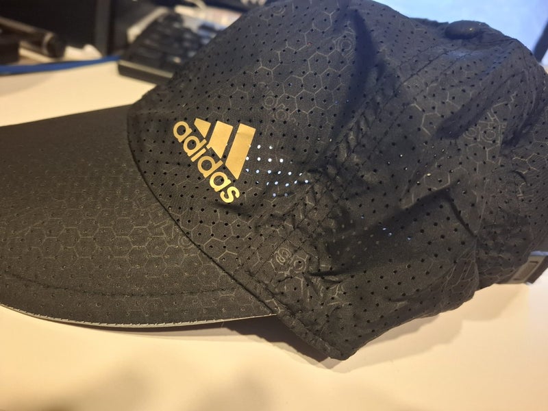 $1R: Ultra-light Black breathable quick-drying fabric GOLD Adidas Baseball Cap62971968921218111