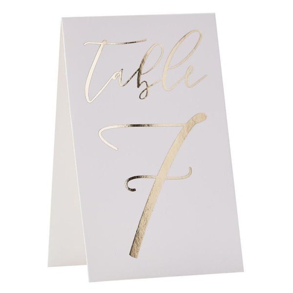 Gold Wedding Table Card Numbers - Pack of 12 Carousel 1