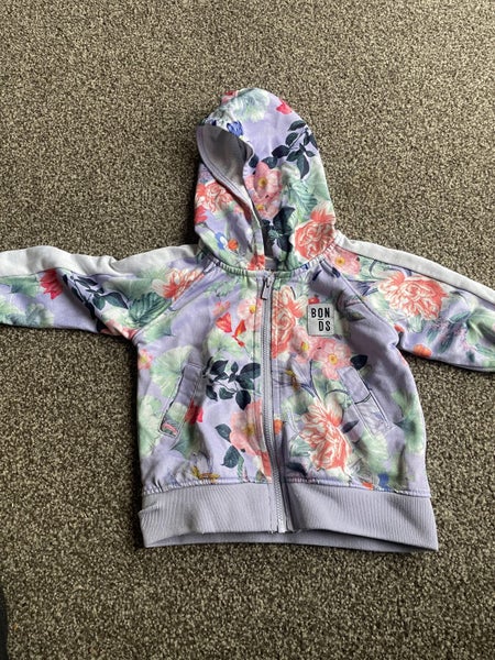 Bonds lilac floral hoodie size 18-24mths Carousel 1