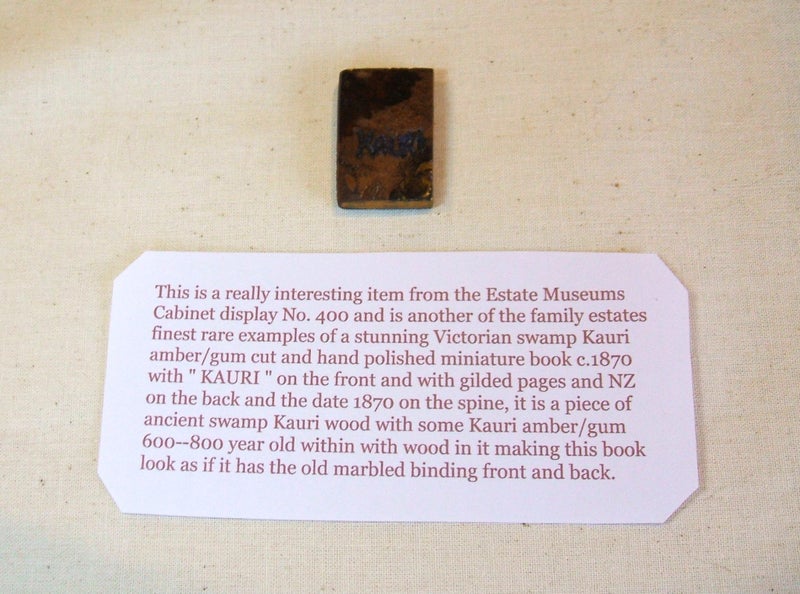 JEWELLERS ESTATE MUSEUM No.1 CABINET KAURI AMBER UNIQUE RARE MINIATURE BOOK Carousel 12