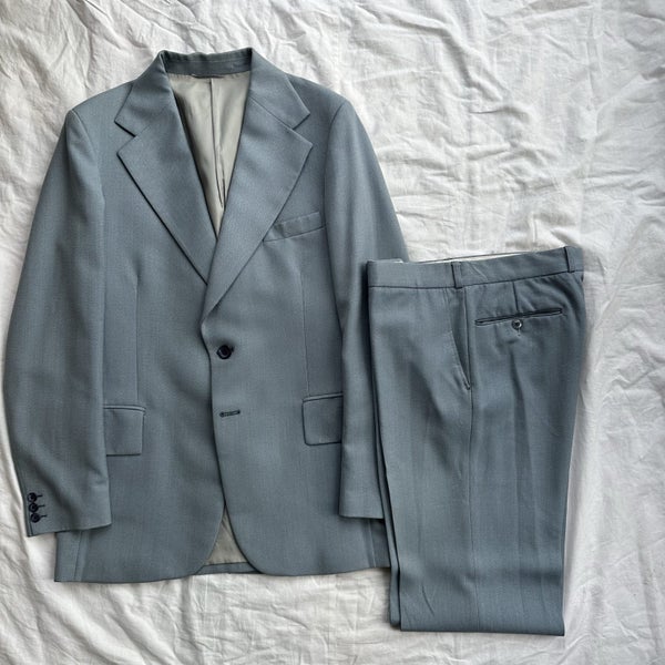 Vintage 1970s Symon & Lowther Striped Pure Wool Suit NZ Made Carousel 1