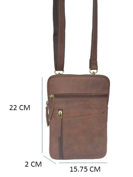 Quality Full Grain Hunter Leather Shoulder/Crossbody Bag. Style No: 51019.62982324067329111