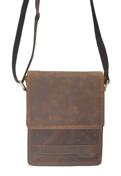 Quality Full Grain Hunter Leather Shoulder/Crossbody Bag. Style No: 51020.62982324062977113