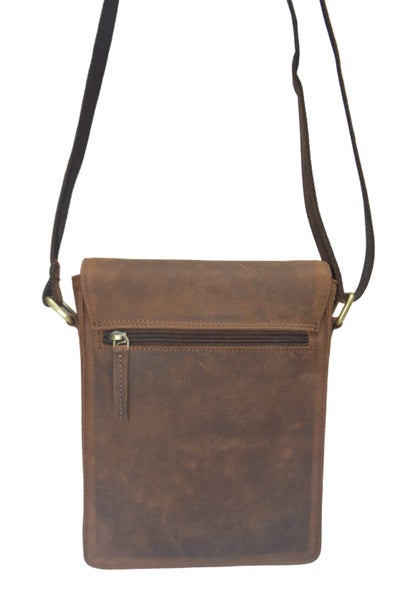 Quality Full Grain Hunter Leather Shoulder/Crossbody Bag. Style No: 51020.62982324062977114