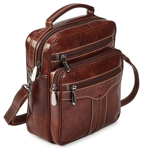 Quality Full Grain Hunter Leather Shoulder/Crossbody Bag. Style No: 51021.62982324058243115