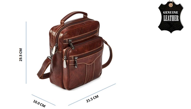 Quality Full Grain Hunter Leather Shoulder/Crossbody Bag. Style No: 51021.62982324058243111