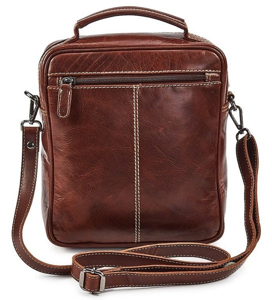 Quality Full Grain Hunter Leather Shoulder/Crossbody Bag. Style No: 51021.62982324058243113