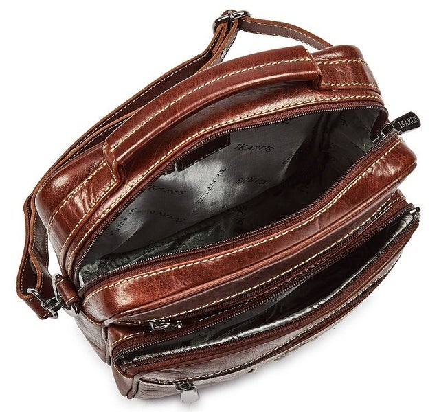 Quality Full Grain Hunter Leather Shoulder/Crossbody Bag. Style No: 51021.62982324058243114