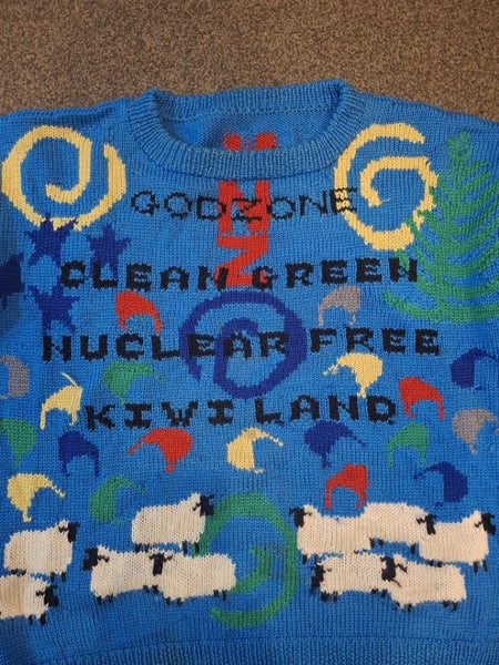 Rare 1980s Handmade NZ Sweater – XL/XXL – “Aotearoa, Land of the Long White Clou62979521716865112