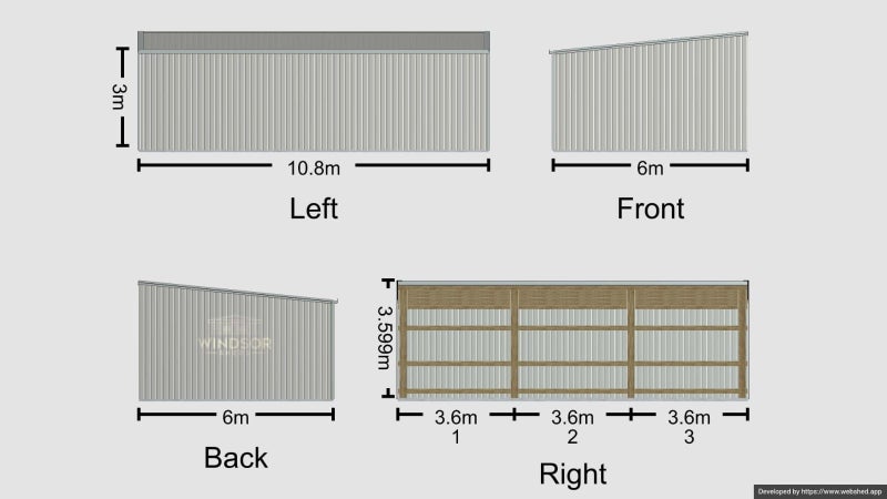 3 Bay Farm Shed 10.8 x 6.0m Carousel 2