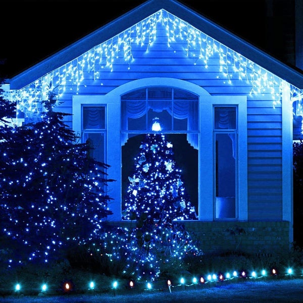 LED Icicle Lights - 10m Wave Pattern - Solar Charged Or Powered Carousel 11