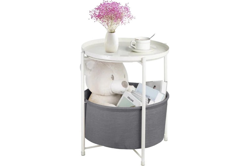 $1 Reserve SASAKI Simple Side Table with Basket and Removable Tray (Chch Store) Carousel 1