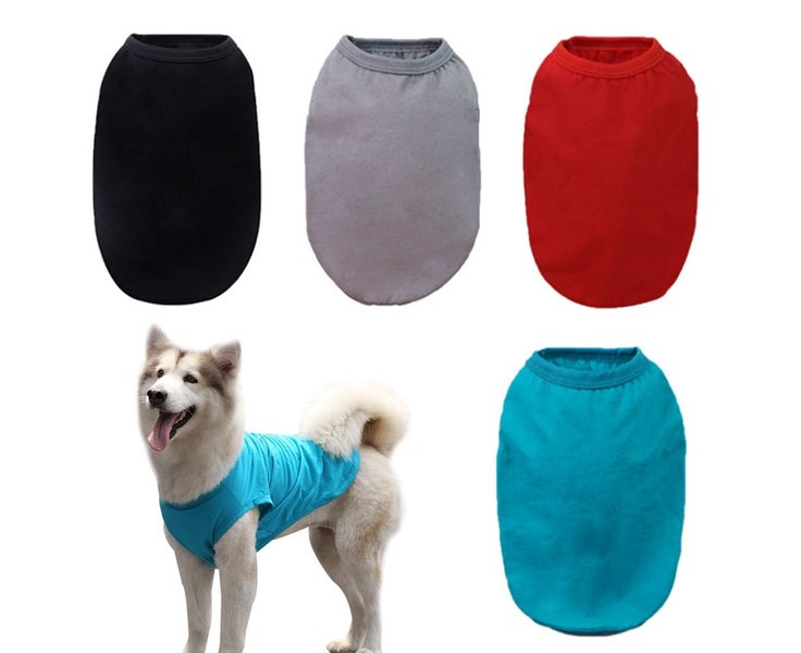 4 pieces of pet cool breathable short sleeved pet supplies dog solid color L Carousel 1