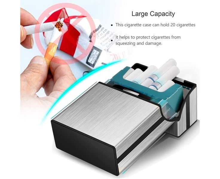 2pcs Brushed aluminum cigarette box, hard box and stand64546088817539114