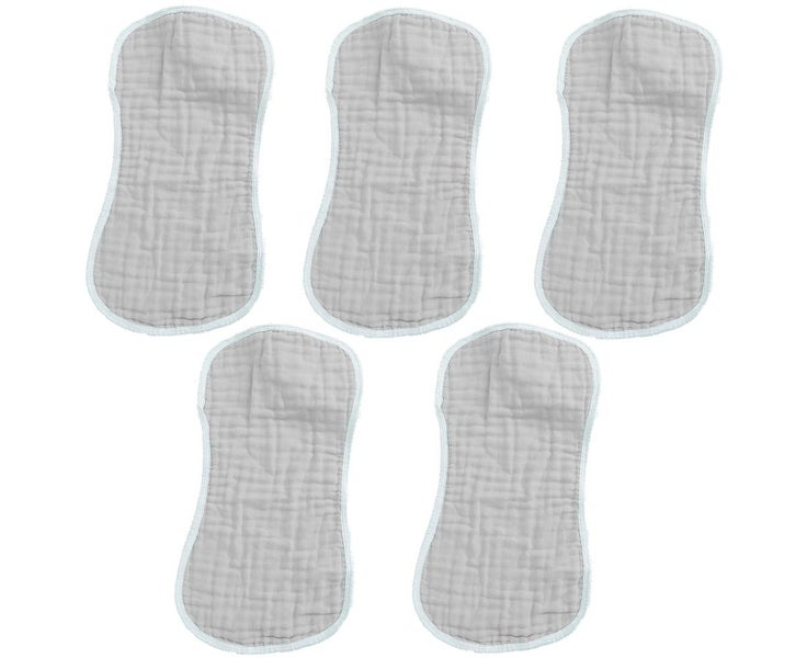 Burp Cloths 5Pack Cotton Hand Washcloths 6 Layers Extra Absorbent And Soft By Carousel 1