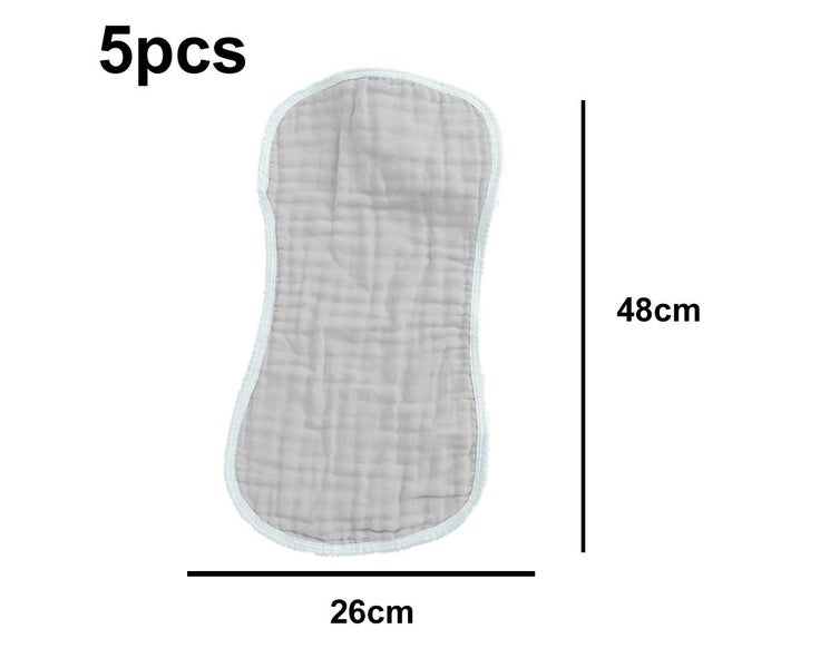 Burp Cloths 5Pack Cotton Hand Washcloths 6 Layers Extra Absorbent And Soft By Carousel 2